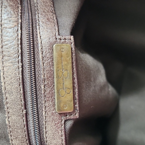 Jessica Simpson Brown and Cream Faux Leather and Sherpa Shoulder bag - Picture 8 of 16